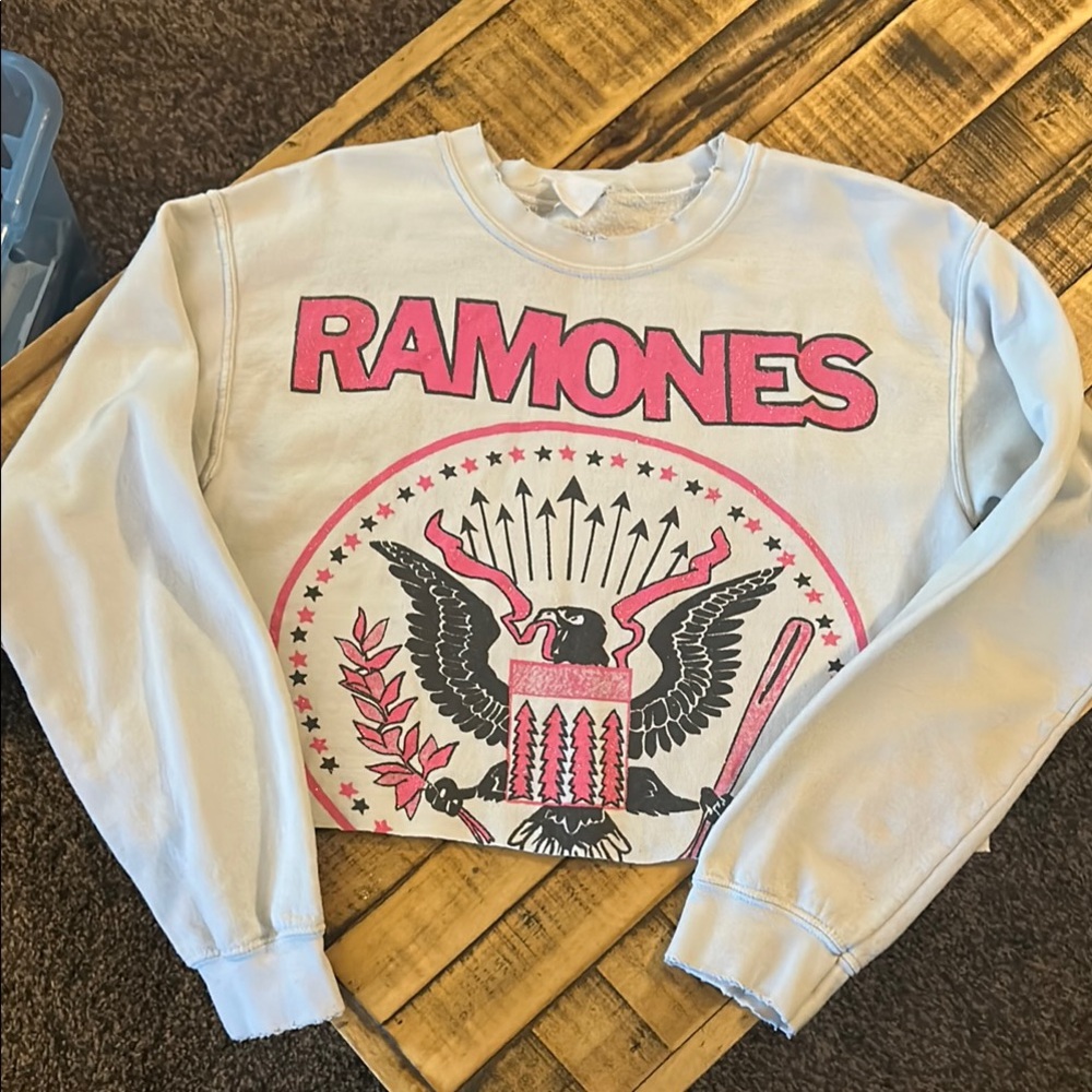 Madeworn Ramones Graphic Crop Sweatshirt